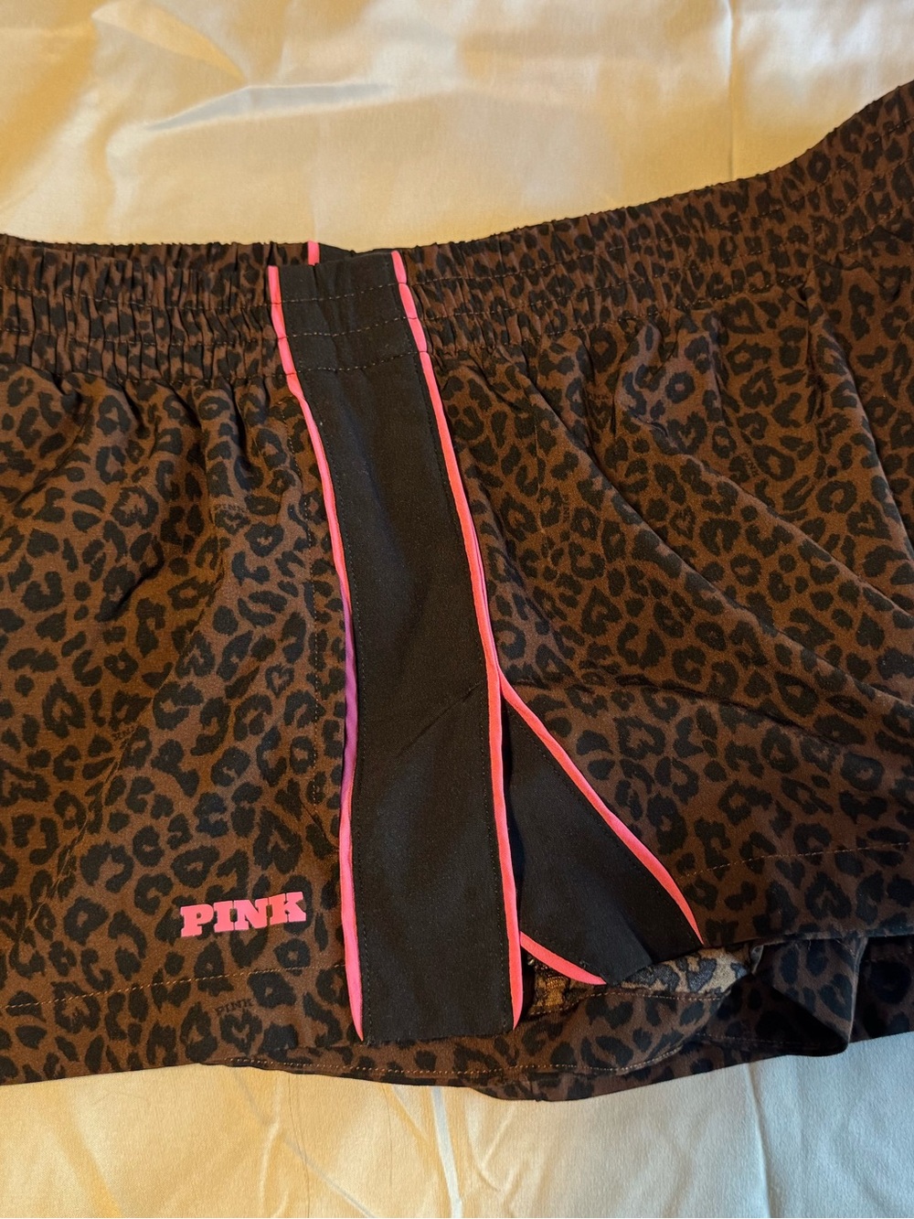 PINK Victoria's Secret Leopard Print Athletic Shorts with Pink Trim